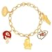 Kansas City Chiefs Gold Tone NFL Charm Bracelet