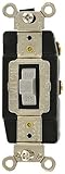 Leviton 1257-GY 20 Amp, 120/277 Volt, Toggle, Double Throw, Center Off, Momentary Contact, Single-Po