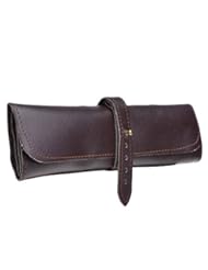 Office Product: BCP Brown Color PU Leather Vintage Roll up Style Multiple Purpose Soft Pen Pencil Case Bag Cosmetic Makeup Bag Pouch Pocket - BCP