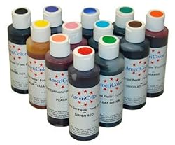 AmeriColor Set of 12 Soft Gel Paste Food Color 4.5 Ounce Bottles
