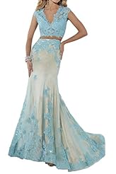 Sexy V-neck Sheer Lace Charmeuse Sheath Natural   Waistline Evening Dress 