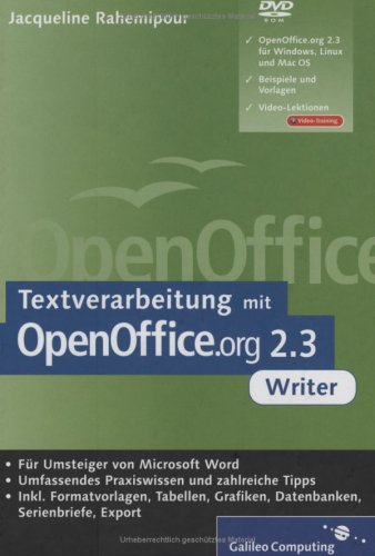 Cover image : Textverarbeitung mit OpenOffice.org 2.3 Writer