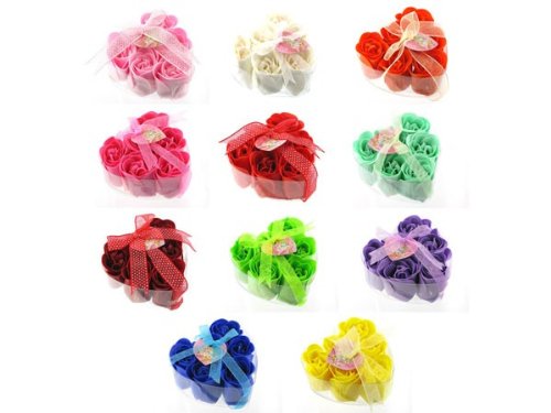Produkt-Bild: 6 Wellness Rosenknospen Rosen Seife Rosenbl&auml;tter freie Farbwahl