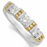 Two Tone Split Diamond Anniversary Band