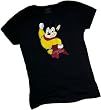 Classic Retro -- Mighty Mouse Distressed-Print Crop Sleeve Fitted Juniors T-Shirt