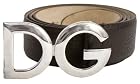 Dolce & Gabbana 90cm Brown Pebbled Leather D&G Logo Clasp Belt BC1072-A1164-80048-90