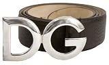Dolce & Gabbana 85cm Brown Pebbled Leather D&G Logo Clasp Belt BC1072-A1164-80048-85