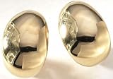  : Monet Oval Button Clip Earrings GOLDTONE