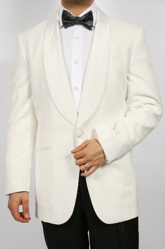 Men's one Button Shawl Collar Dinner Jacket (Casual, Traditional) - White