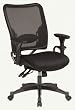 Dual Function Air Grid Back And Mesh Seat Managers Chair With Adjustable Padded Arms And Gunmetal Finish Base By Office Star