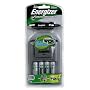 Energizer e2 Charger for AA & AAA Rechargeable Batteries with Car and Home Adapter & 4 AA Batteries