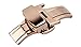 RECHERE 22mm Stainless Steel Push Button Deployment Clasp for Leather Watch Band Strap Rose Gold