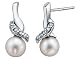 Cultured Pearl Earrings with Diamonds in White Gold