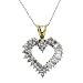 10K White and Yellow Gold 1 Carat Diamond Heart Pendant w/Chain 18