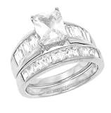 Sterling Silver Engagement 2 Set Rings