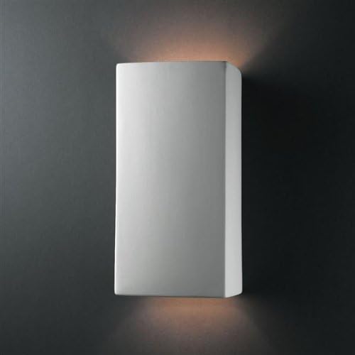 Justice Design Group Lighting CER-0955-BIS Wall Sconce with Ceramic Bisque Shades, White
