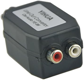 Auto Black Shell Line Out Speaker Level to 2 RCA Input Audio Impedance Converter