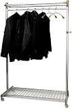 Alba PMLUX6 Two-Sided, Two-Shelf Coat Rack, Six Hangers/Six Hooks, Chrome, Mahogany