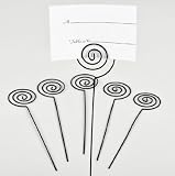 Darice VL12165BLK Wedding Circle Swirl Place Card Holder Pick, 6-Inch, Black, 6-Pack