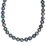 .925 Silver & Black Pearl Necklace- 16 IN