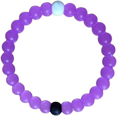 I-LOK-AI Offical Transparent Silicone Beaded Bracelet available Large Set of 7 (XL, Purple)