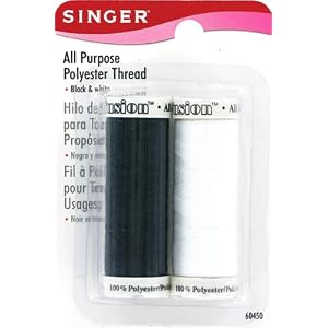 Singer-All-Purpose-Black-and-White-100-Percent-Polyester-Thread-1-Black-and-1-White-Spool