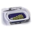 Progressive International 6 Quart Collapsible Over-the Sink Colander, Blue and White