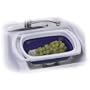 Progressive International 6 Quart Collapsible Over-the Sink Colander, Blue and White