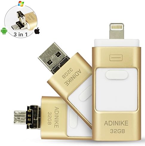 ADINIKE [iOS9 Compatible] Mobile USB Flash Drive with Lightning Connector for IOS Android system 64G