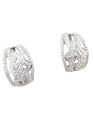 Women 14k White Gold 1.02ctw diamond Stud earring 46 LE169 Size 6.92