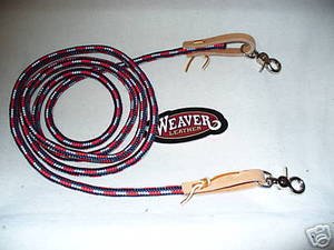 Weaver horse roper barrel reins red white blue tack