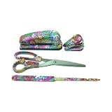 FloralDeskSetwithStapler,StapleRemover,LetterOpener,Scissors-PinkwithFlowers