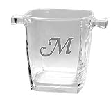 Culver Inc., Monogram M Square Base Glass Cooler / Ice Bucket