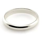 10K White Gold Wedding Bands 3mm half round
