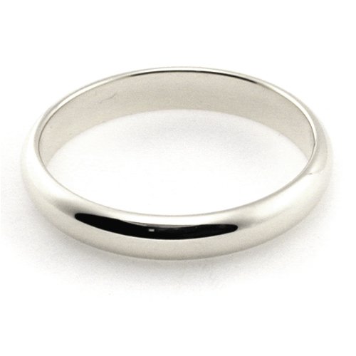 10K White Gold Wedding Bands 3mm half round