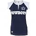 Dallas Cowboys Womens Navy Two-Toned Split Neck T-Shirt - Small