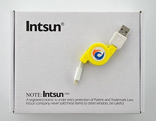 Intsun® Lightning Cable IOS 7 Extra Long Sturdier White Retractable 8 Pin to USB 2.0 Sync Charger Data Cable Cord Data for Iphone (5/5s/5c) Ipad Ipad Air Ipad Mini Ipod Touch and all newer generation Apple products (Yellow)