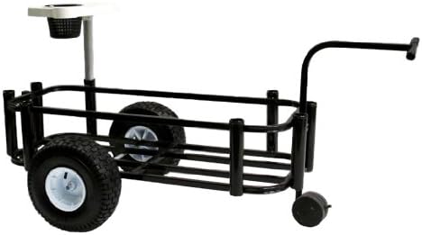 Reels on Wheel Jr. Fishing Cart with Liner Options - 5 rod holder Colors: Black Frame - No Liner
