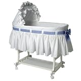 Bassinet and Liner with Pink and Blue Ribbon by