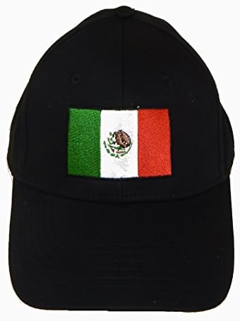 Mexico Flag Hats (One Size Fits Most, Mexican Flag on Black Hat)