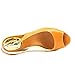 MICHAEL Michael Kors Natalia Leather Peep-Toe Wedge Sandals, Luggage, Size 7.0