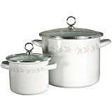 Corelle Coordinates 8 Quart and 1.5 Quart Stock Pot Set, Pink Trio by Corelle