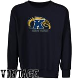 NCAA Kent State Golden Flashes Youth Navy Blue Distressed Logo Vintage Crew Neck Fleece Sweatshirt