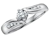 Engagement Ring: 14K White Gold 1/2 Carat (ctw) Diamond Ring