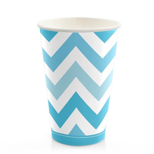 Chevron Blue Hot & Cold Drinking Cups (8 count)