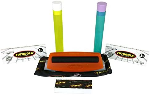Bundle - 6 Items - Futurola 1 1/4 Rolling Machine with Papers, Tips and RPD Doob Tubes - Orange