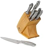 Chicago Cutlery 8-Pc. Block Set - Polished Stainless Steel Handles 1064531