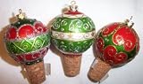 Review Ganz  / Set of 3 Christmas Bulb Wine Bottle Stoppers