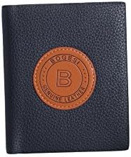OSSAW Men's Multi-Card Compact Center Flip Bifold Wallet Leather Short Wallet Black vertical