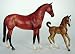 BREYER HORSE & FOAL WARMBLOOD SET - BAY & CHESTNUT